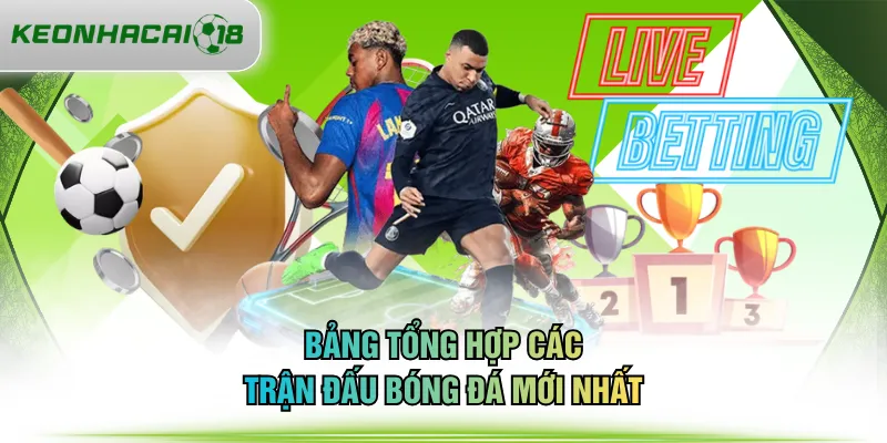 Bảng tổng hợp các trận đấu bóng đá mới nhất